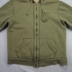 Timberland Jacket Mens Large Olive Green Full Zip Sherpa Lined Hoodied