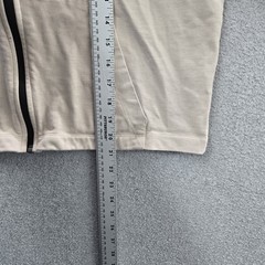 Nike Men Hoodie M Beige Logo Embroidered Oversized Zipper