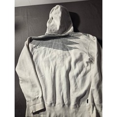 Fox Racing Mens XL Zip Up Hoodie White Geometric Graphic Logo Sweatshirt