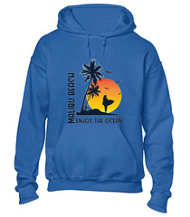 MALIBU BEACH ENJOY THE OCEAN HOODY HOODIE SUMMER HOLIDAY CASUAL CLOTHING TOP