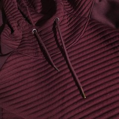 Russell Athletic Mens L Burgundy Ribbed-Texture Training Fit Hoodie Jacket Sport