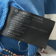 Purple Brand Hoodie Mens Small Blue Graphic Logo Pullover Fleece Sweatshirt
