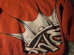 Vintage JNCO Jeans Sweatshirt Hoodie Bulldog Logo Size Youth Large Red 90’s