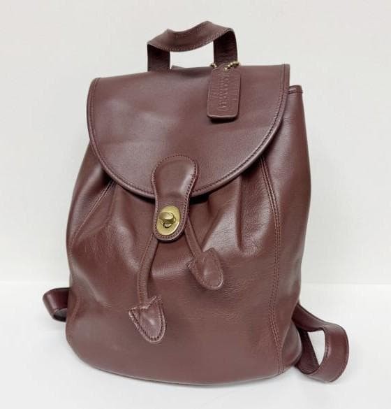Coach Vintage All-Leather Backpack 1990s DK Brown Leather Used
