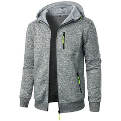 Men Hooded Sports Cardigan Jacket Casual Sweatshirt Baseball Hoodies Winter Fall