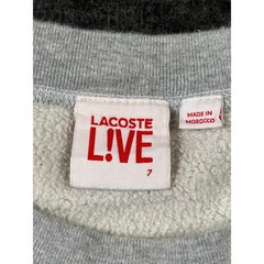 Lacoste Live Sweatshirt Mens 7 Gray Cotton Crew Neck logo Long Sleeve Pullover