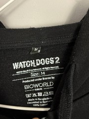 Watch Dogs 2 DedSec Full Zip Hoodie Black Graphic Gaming Sweatshirt Size M