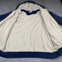 L.L. Bean Katahdin Iron Works Hoodie Men 2XLT Blue Sherpa Lined Full Zip Outdoor