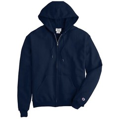 Champion Powerblend Double Dry Action Fleece Full Zip Hoodie Navy Blue Size L