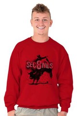 Eight Seconds Country Bull Riding Cowboy Gift Men’s Long Sleeve Crew Sweatshirt
