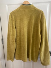 Men’s All Season Sherpa Fleece Pullover Sweatshirt in Mustard, Size Large Reg