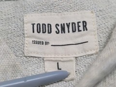 Todd Snyder Light Heather Gray Pullover Henley Hoodie Lightweight Sweatshirt LG