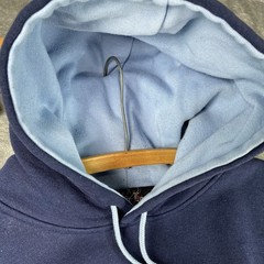 Vintage Sapphire Lounge Hoodie Mens XL Blue Fleece Sweatshirt Skater Y2K Tribal