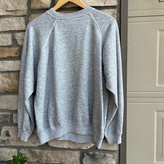 Vintage 80s 1989 John Deere Sweatshirt Green Power Made in USA Gray XL