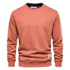 AIOPESON Streetwear Cotton Men’s Spring Sweatshirt Solid Color Long Sleeve