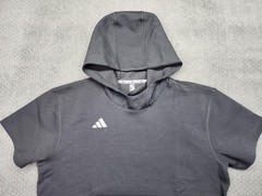 Adidas Hoodie Mens Medium Gray Short Sleeve Pullover Baseball Sample KB2095