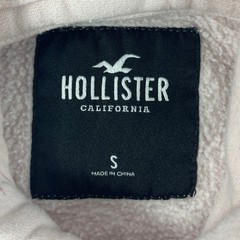 Hollister Mens S White Pink Hoodie Leopard Graphic Sleeve Logo Sweatshirt