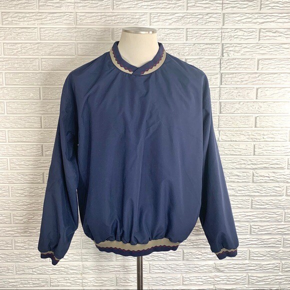 Tri-Mountain Blue Mens 2400 Crosswind Sweatshirt Microfiber Pullover Size Medium
