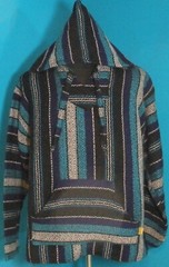 Adult M/L Molina Poncho Beach Baja Hoodie Pullover Colorful Hippie Spring Surfer