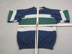 Vintage Riverport Sweatshirt Mens Extra Large XL Blue Green Striped Color Block