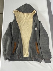 Freiheit Gray Sherpa Lined Full Zip Hoodie w/ Pockets Unisex Adults L