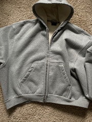 BALENCIAGA Unity Sports Icon BOXY Zip-Up Hoodie Large GREY