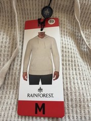 Rainforest Lounge Men’s Lightweight Soft Textured Hoodie,TAN SIZE M