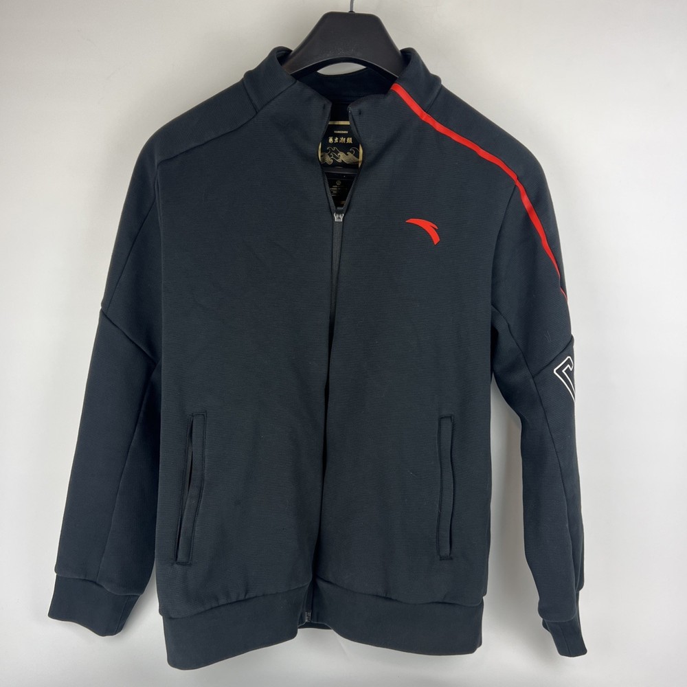 ANTA Men’s XL Full Zip Track Jacket Black Athletic Zip Front