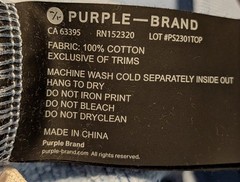 PURPLE BRAND Men’s Sky Blue Heavy Cotton Sweatshirt Size Medium