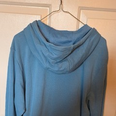 adidas Mens Light Blue Hoodie with White Accents, Large