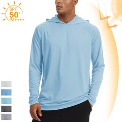 UPF50+ Men’s Sun Protection Hoodie Anti-UV Outdoor Fishing Performance T-Shirts