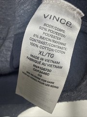Vince Hoodie Mens X Large XL Blue Full Zip Cotton Rayon Knit Sweater