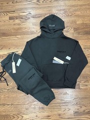 NEW Fear of God Essentials Set Hoodie & Sweatpant Stretch Limo Black Size XS-XL