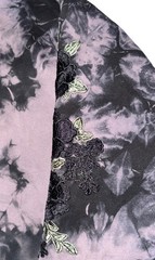Civil Regime Hoodie XL Blue Purple Black Tie Dye Roses Floral Embroidered Gothic