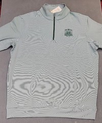 Peter Millar Men’s M GREEN White Pinstripe 1/4 Zip L/S NEW 3RD PTY WESTMINSTER