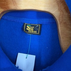 Street Mode Mens Royal Blue Quarter Zip Graphic Sweatshirt Crown Crest Pullover