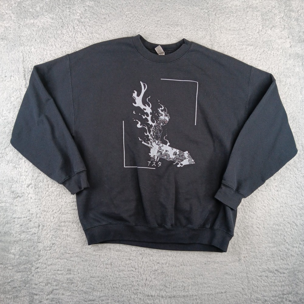 Gildan Sweatshirt Mens Extra Large Black Japanese Anime Graphic Tee