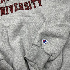 Champion Hoodie Mens L Gray Pullover Fleece Hooded Pockets Saint Joseph’s Print