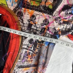 Unbranded Hooded Sweatshirt All Over Graphic Design Pullover Colorful Size 3XL