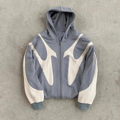 Sudadera con capucha con estampado de diablo y letras Retro americana, informal