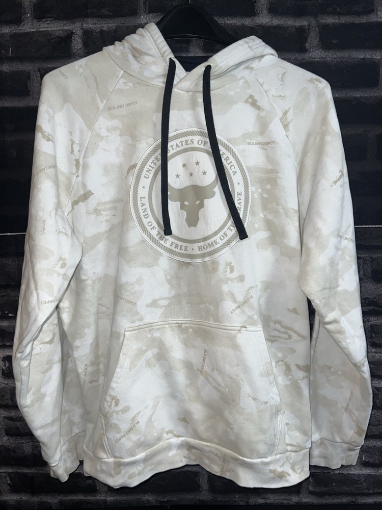 Under Armour Hoodie Adult Large White Camo Land Of The Free Preowned