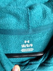 Under Armour Hoodie Mens Large Blue Fleece Lined Pockets Ribbed Hem Drawstring