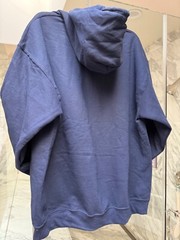 Navy Blue Fleece Pullover Hoodie Size LARGE Graphic BRUH Gildan Heavy Blend