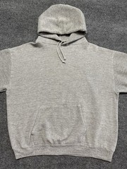 Vintage 80s Sportswear Hoodie Gray Tri Blend Rayon Sweatshirt Made in USA L