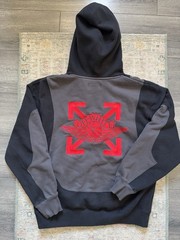Nike Jordan X Off White Pull Over Hoodie Black Grey Red Virgil Abloh Mens Large