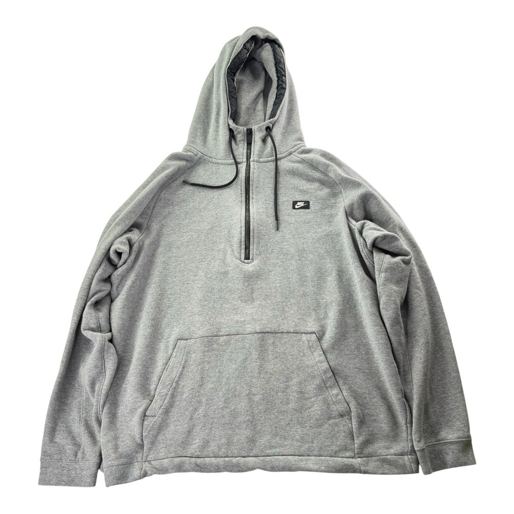 Nike Sportswear Modern Hoodie Men XL Gray Half Zip Pullover Fleece 805132-091