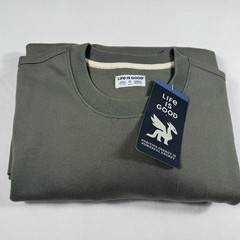 Life is Good Sweatshirt XL Sage Green Simply True Walking Paws Crewneck NEW