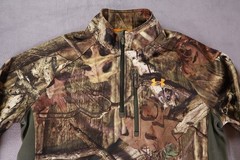 Under Armour Men’s LARGE 1/4 Zip Pullover Scent Control Camo Hunting Mossy Oak