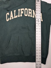 California Graphic Hoodie Dark Green Size S Made in China Pullover