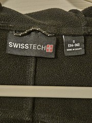 Swiss Tech Hoody Small (34-36) Front Zip 3 Front Zip Pockets 100% Polyester